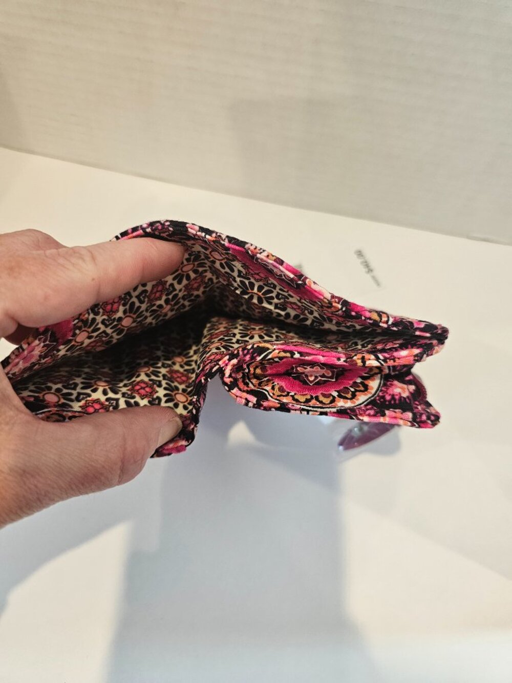 NWT Vera Bradley Iconic RFID Small Wallet Raspberry Medallion Pink Paisley - Picture 5 of 8